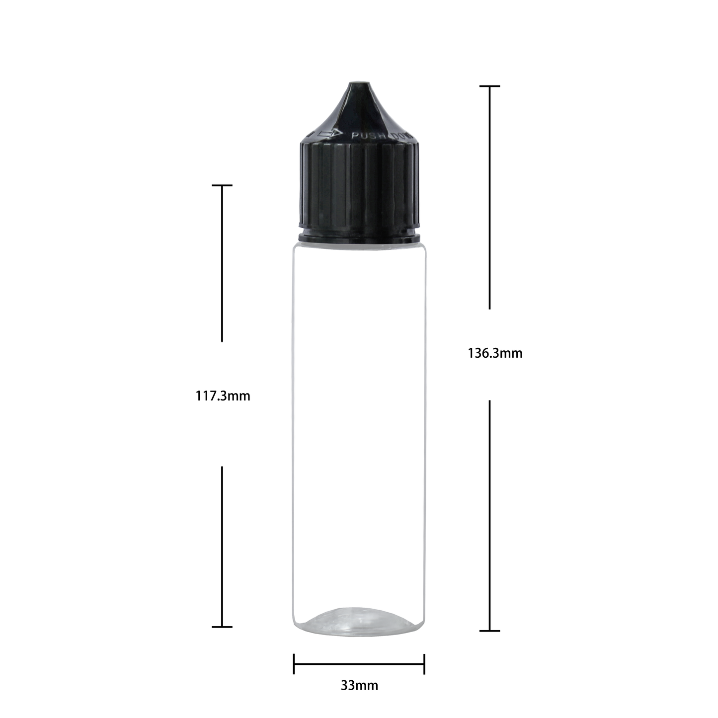 HIDY6-75ML flip tip plastic dropper Screen Printing E liquid bottle