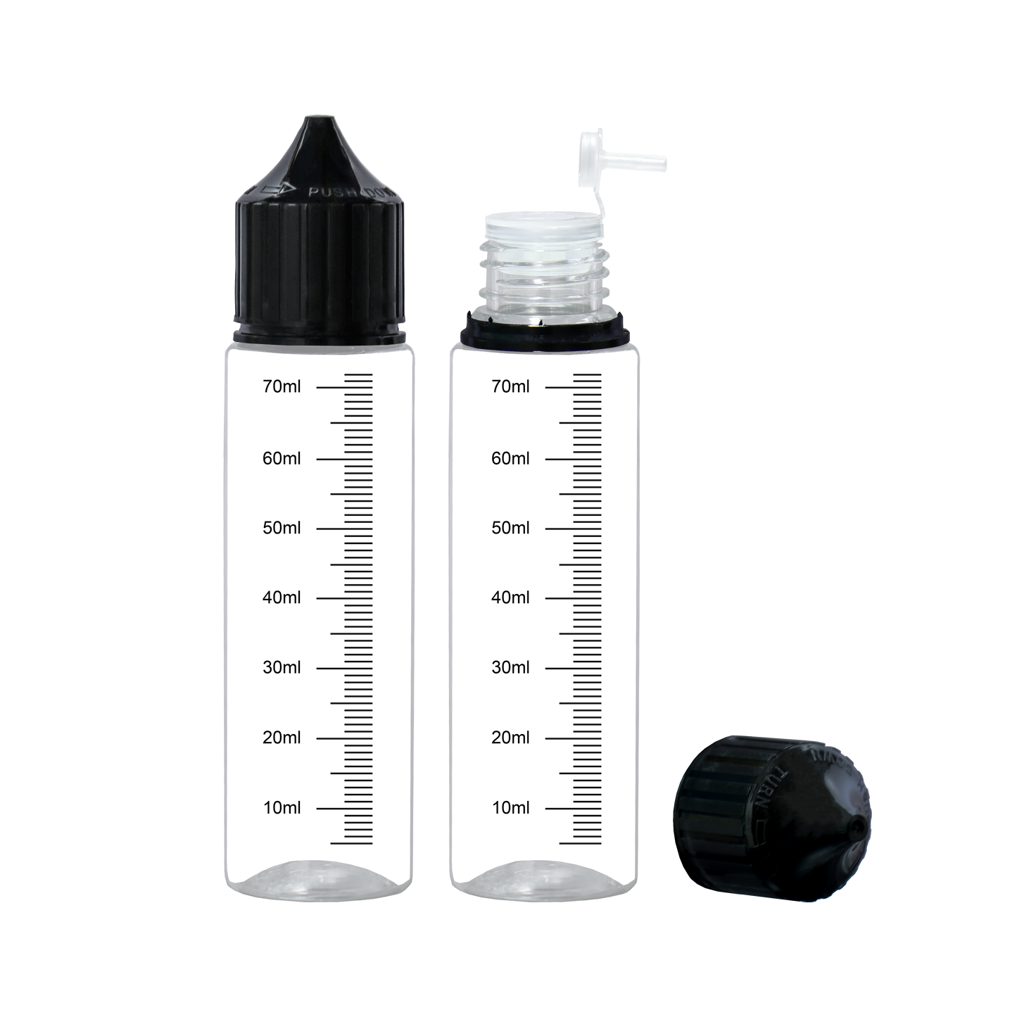 HIDY6-75ML flip tip plastic dropper Screen Printing E liquid bottle