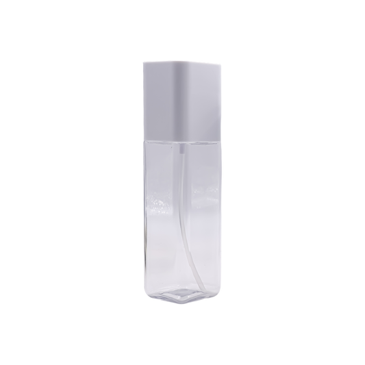 HDETCSC8 200ml Premium Clear PET Lotion Dispenser Bottle – Faceted Design with Square Cap