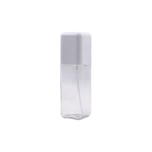 HDETCSC7 200ml Transparent PET Cosmetic Pump Bottle – White Pump with Square Cap