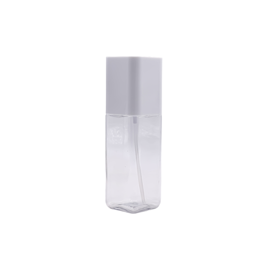 HDETCSC8 150ml Premium Clear PET Lotion Dispenser Bottle – Faceted Design with Square Cap