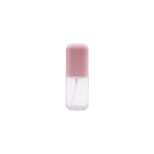 HDETCSC6 80ml Clear Plastic Lotion Pump Bottle with Pink Cap – PET Cosmetic Packaging for Serum & Foundation