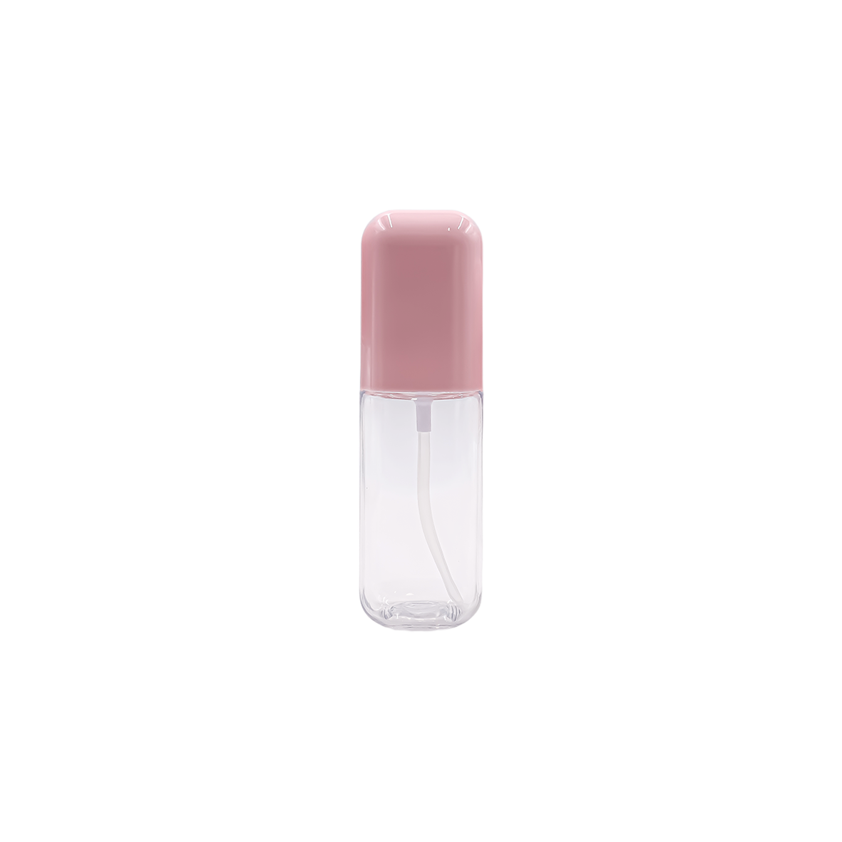 HDETCSC6 100ml Clear Plastic Lotion Pump Bottle with Pink Cap – PET Cosmetic Packaging for Serum & Foundation