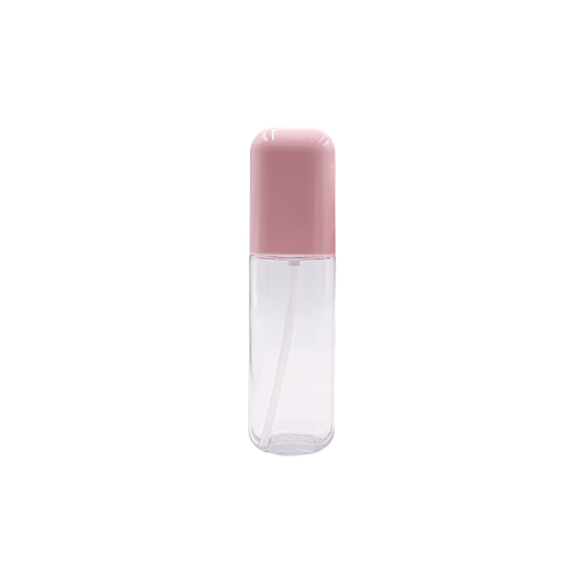 HDETCSC6 120ml Clear Plastic Lotion Pump Bottle with Pink Cap – PET Cosmetic Packaging for Serum & Foundation